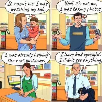 Pencuri yang sukar difahami: Hanya seorang detektif cemerlang yang akan mendapati siapa yang mencuri dompet dalam gambar